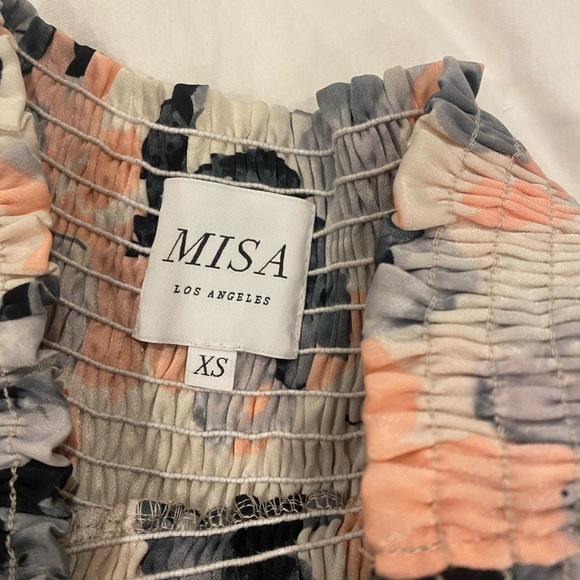 MISA freesia off shoulder dress in watercolor floral - Picture 4 of 5